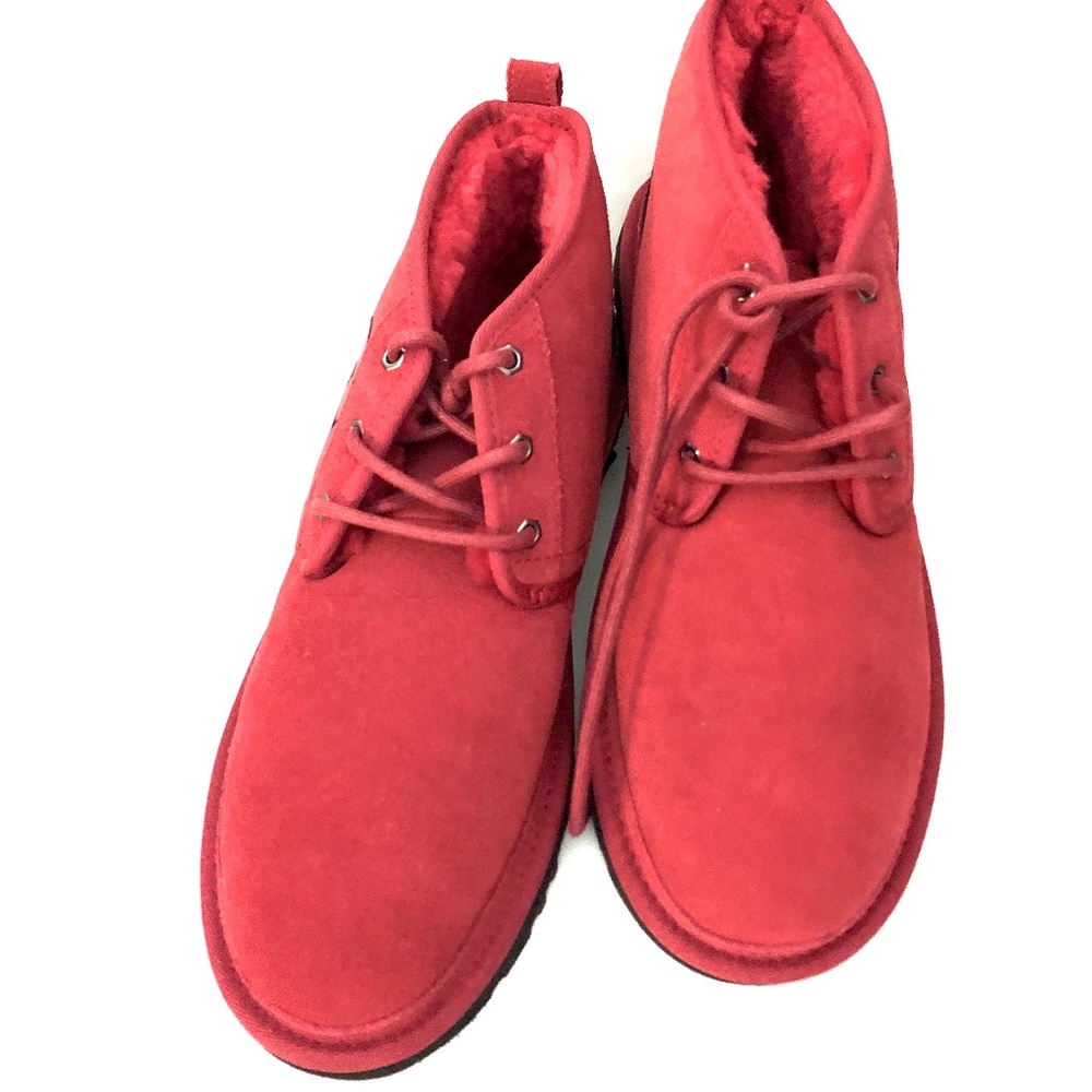 UGG Neumel Graphic Outline Ankle Chukka Suede Boots Mens Sz 11 Samba Red 1130715